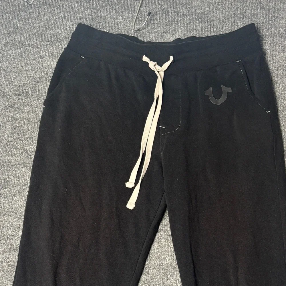 True Religion Men's Large‎ Black Classic Logo Jogger Sweatpants